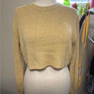 Chiara Ferragni Gold Cropped Sweater